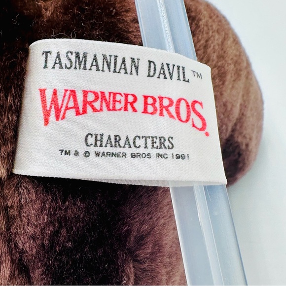 Vtg 1991 Warner Bros Looney Tunes Taz Plush Stuffed Animal 11” Tasmanian Devil - Picture 7 of 9